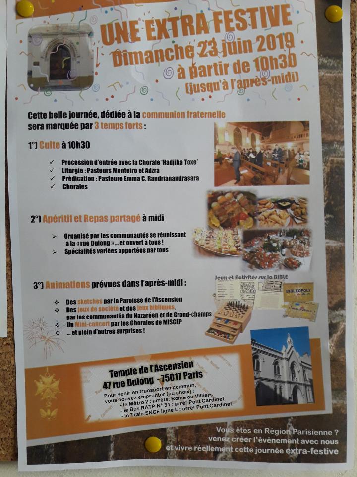 FP - culte commun des communautés 23/06/2019 - 10h30