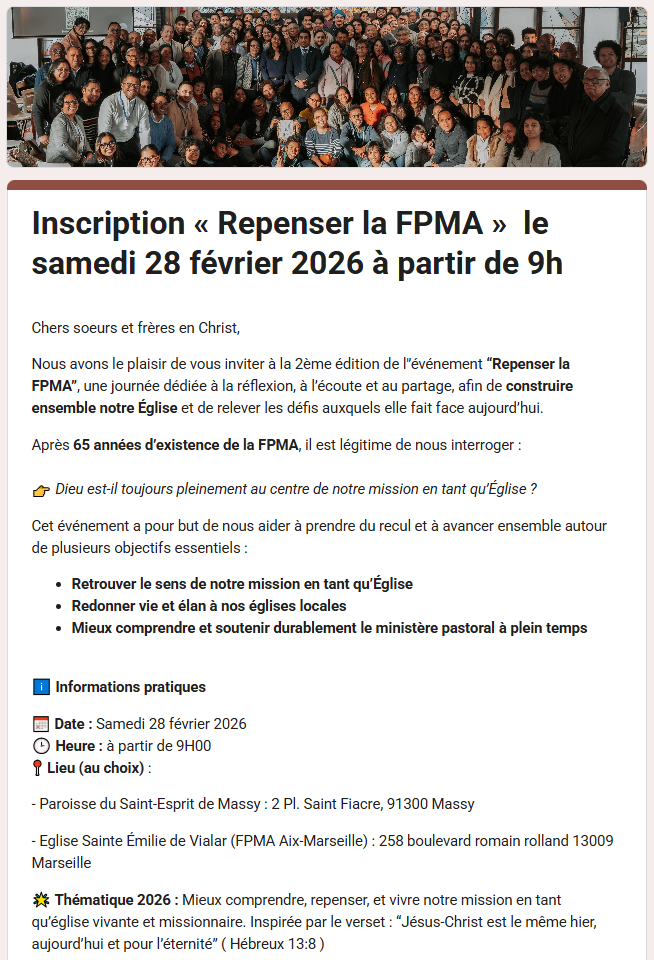 REPENSER LA FPMA - Samedi 28/02/2026 - 09h00